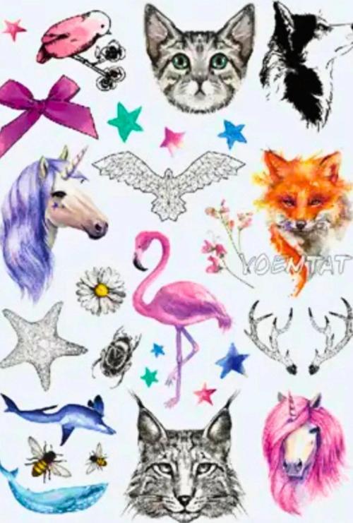 Hayvanlar Alemi Doğa Geçici Dövme Tattoo