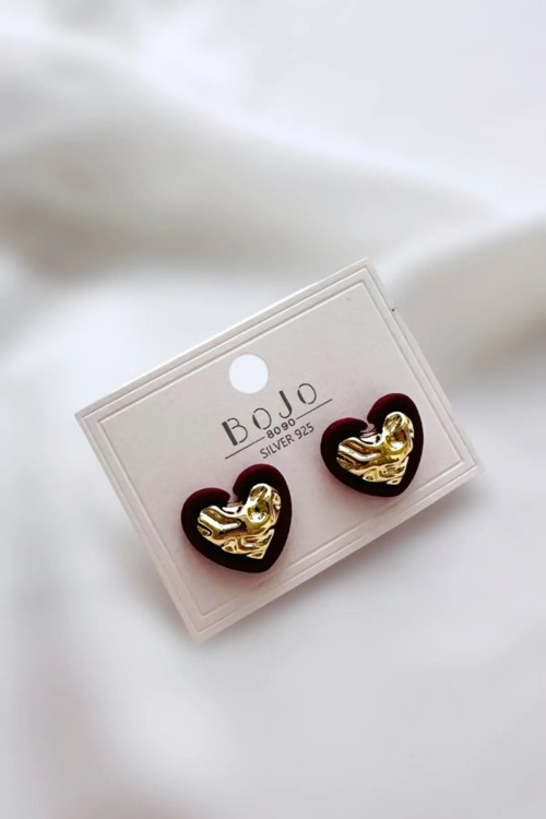 BOJO MİNİMAL KALP KÜPE 1,5 Cm.