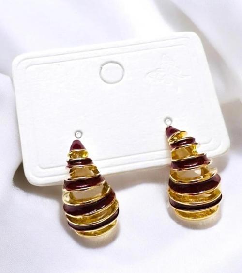 ŞERİTLİ MİNE DAMLA KÜPE 2,5 CM.