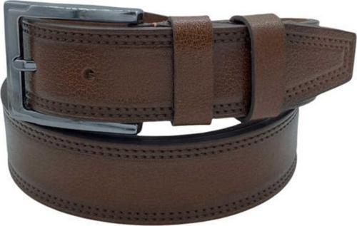 3.5 Cm. Klasik Hakiki Deri Dikişli Kemer Kahverengi