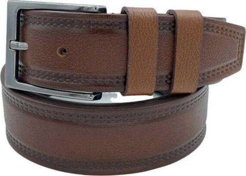 4 Cm. Spor Hakiki Deri Dikişli Kemer Kahverengi