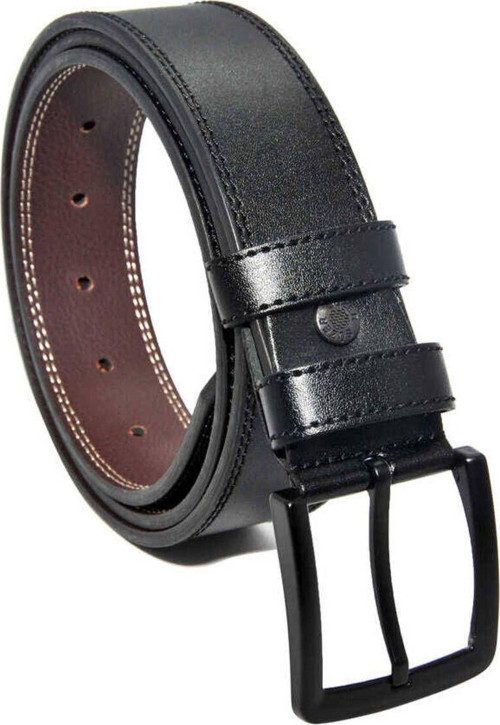 Siyah Suni Deri Çift Dikişli Model 4 Cm.lik Spor Kemer - 7000-11-22k