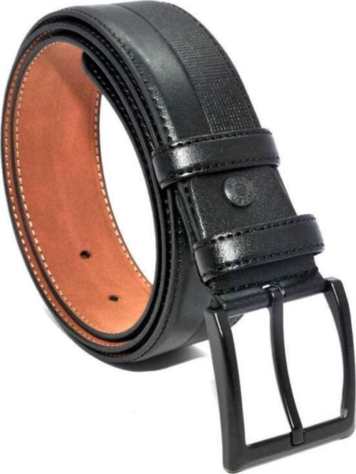 4 Cm. Klasik Suni Deri Desenli Erkek Kemer Siyah