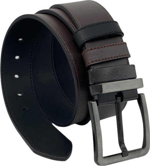 Siyah Hakiki Deri Desenli Çift Dikişli 4 Cm.lik Spor Kot Kemer - 400-28-22y