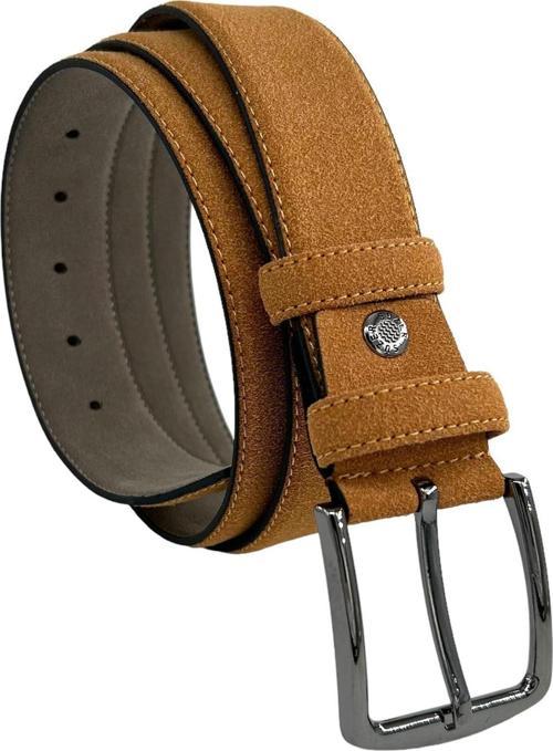 Taba Süet Suni Deri Dikişli 4 Cm.lik Klasik Kemer - 7400-811