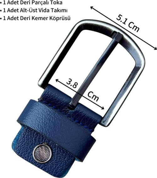 Yedek Kemer Tokası Vidalı Hakiki Deri Lacivert