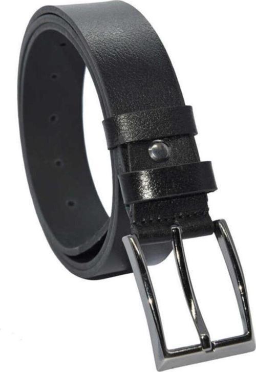 Siyah Hakiki Deri Düz 3.5 cm.lik Klasik Kemer - Tek Katmanlı Manda Derisi - 300-düz