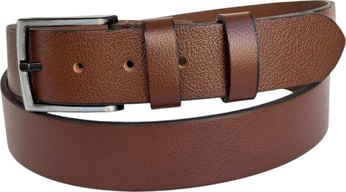 Battal Boy Hakiki Deri 4 cm. Tokalı Düz Model Spor Erkek Kemer Taba