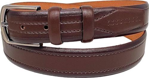 3.5 cm Klasik %100 Hakiki Deri Lüks Kemer Kahverengi Dikiş Desenli