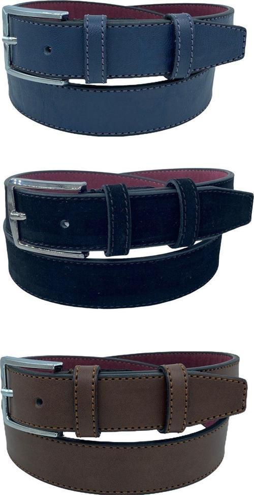 3 Adet Siyah Lacivert Kahverengi 3 Cm Klasik Suni Deri Çocuk Kemeri