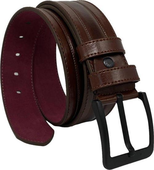 Kahverengi Suni Deri Dikişli Model 4.5 Cm.lik Spor Kot Kemer - 4513-61-22ks