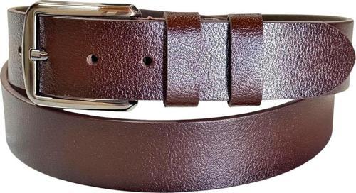 4 cm. Spor Hakiki Deri Düz Model Erkek Kemer Kahverengi