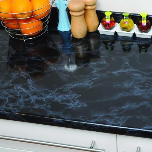 346-2713 Siyah Mermer Desen Kendinden Yapışkanlı Folyo