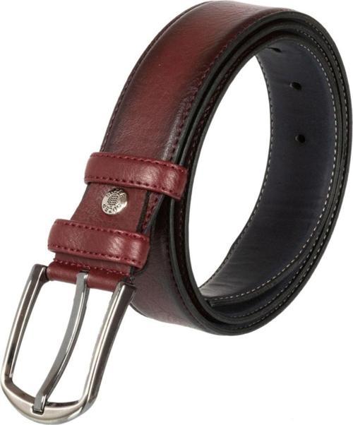 3.5 cm Klasik Suni Deri Dikişli Model Kemer Bordo