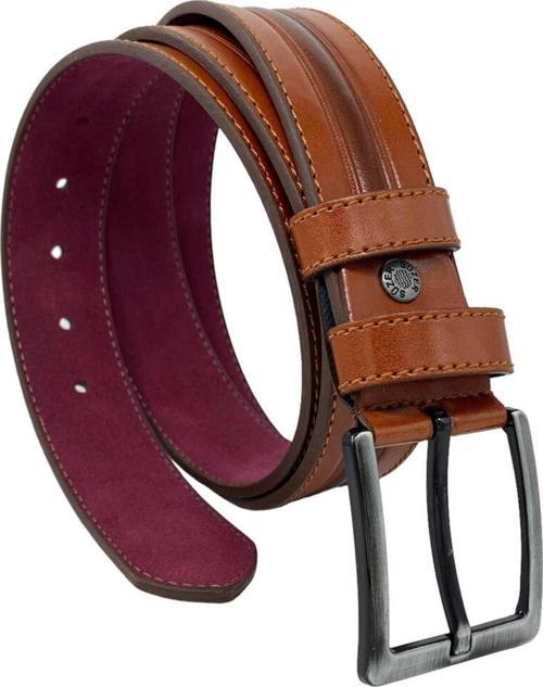 Taba Suni Deri Ortası Desenli Model 4 Cm.lik Spor Kemer - 9023-52-22rl