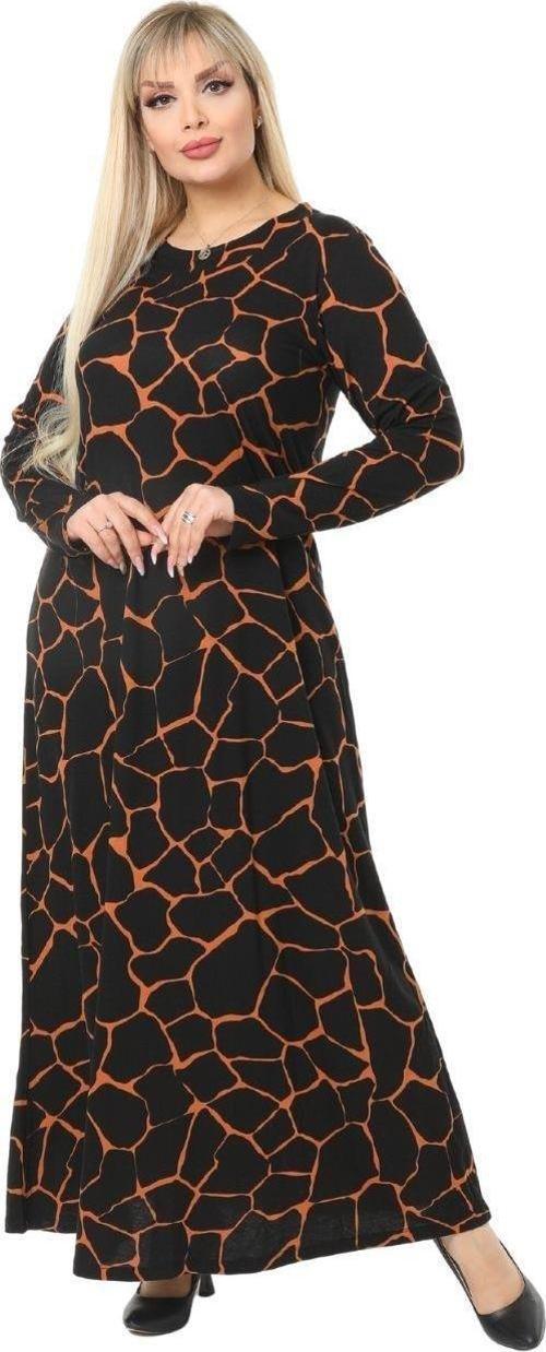 Butik Siyah Taş Desen Kollu Kadın Uzun Tesettür Elbise