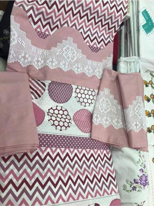 Elişi Dantel Nevresim Takımı Çarşafı Dantelli