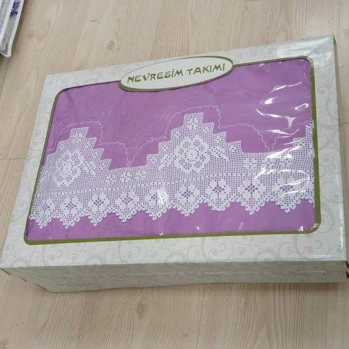El İşi Dantelli Nevresim Takımı Çarşafı Dantelli