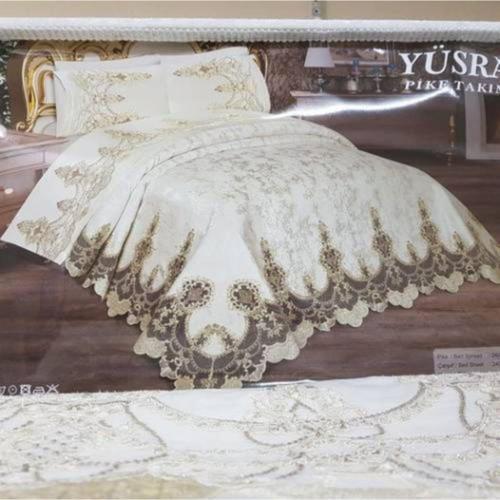 Yusra Ağır Fransiz Dantelli Pike Takımı Ozel Üretim 6 Parça