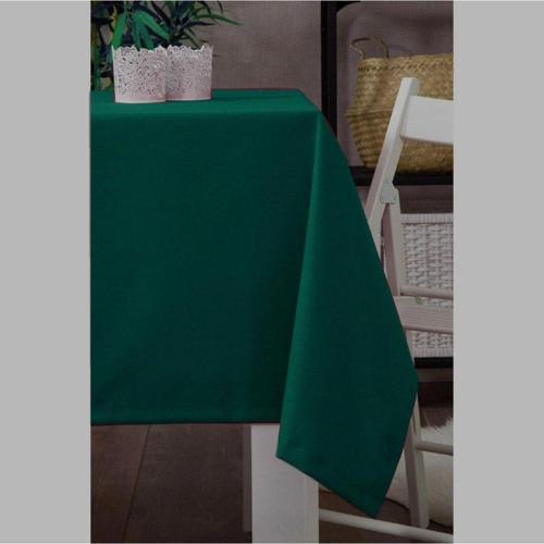 Koyu Yeşil Nano Keten Dertsiz Masa Örtüsü 140X240