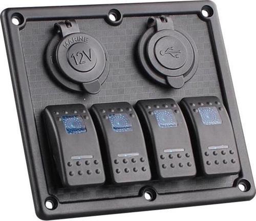 BFY Switch Panel 4'lü. USB + 12V Çakmaklık