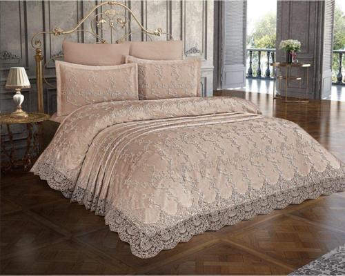 Etz Home Fiona Dokuma Dantelli 6 Parça Pike Takımı Bej