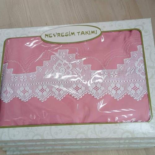 Elişi Dantel Nevresim Takımı Çarşafı Dantelsiz
