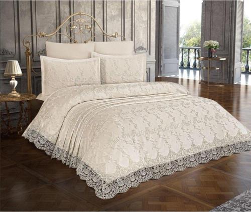 Etz Home Fiona Dokuma Dantelli 6 Parça Pike Takımı Krem