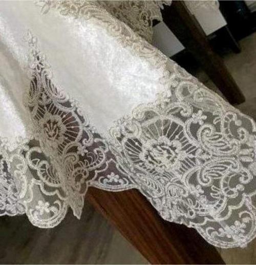 Alara Ağır Fransız Dantelli Kadife Masa Örtüsü *0,78