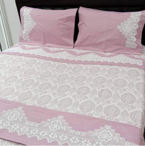 Elişi Dantelli Nevresim Takımı Çarşafı Dantelli Ağır Model