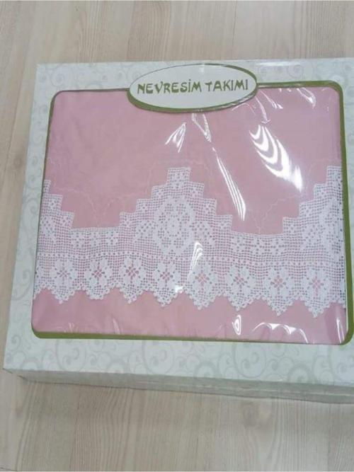 El Işi Dantel Nevresım Takımı Akfil Kumaş Ağır Pıko Ve Nervürlü Çarşafı Dantelsiz