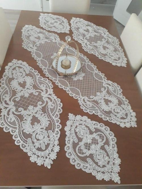 Afrodit Dantel 5 Parça Şık Salon Takımı