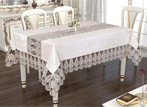Zümrüt Model Dertsiz Keten Lüx Masa Örtüsü-160X220