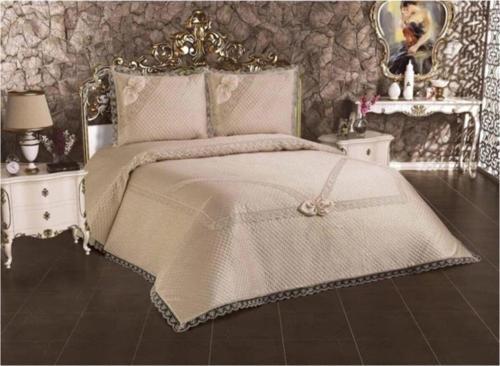 Fransız Güpürlü Yatak Örtüsü Takımı Çift Kişilik