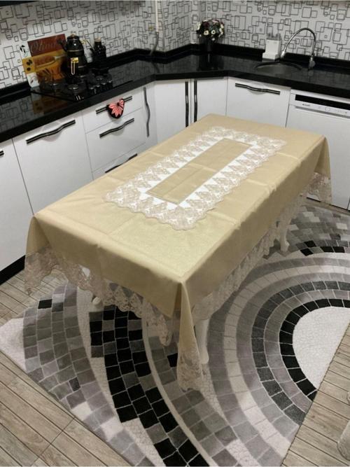 Kahverengi Linen Masa Örtüsü - Lüks Keten Masa Örtüsü