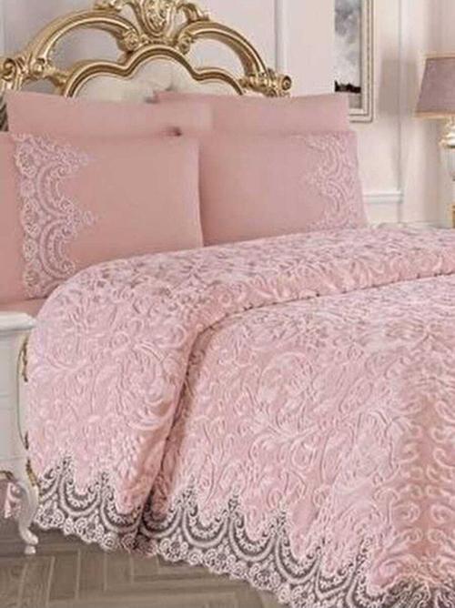 Ebru Pudra 6 Parça Fransız Battaniye Takımı Royal Home