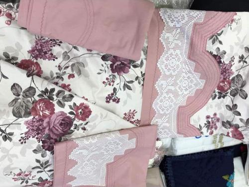 Elişi Dantelli Nevresim Takımı Çarşafı Dantelli