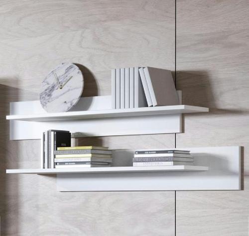 Duvar Rafı 2'li Set Dekoratif Modern Salon Mutfak Oturma Odası Yemek Odası Raf Mat Beyaz Raf