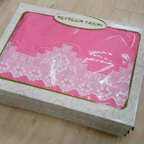 El Işi Dantelli? Nevresim Takimi Çarşafi Dantelli Fuşya Pembe