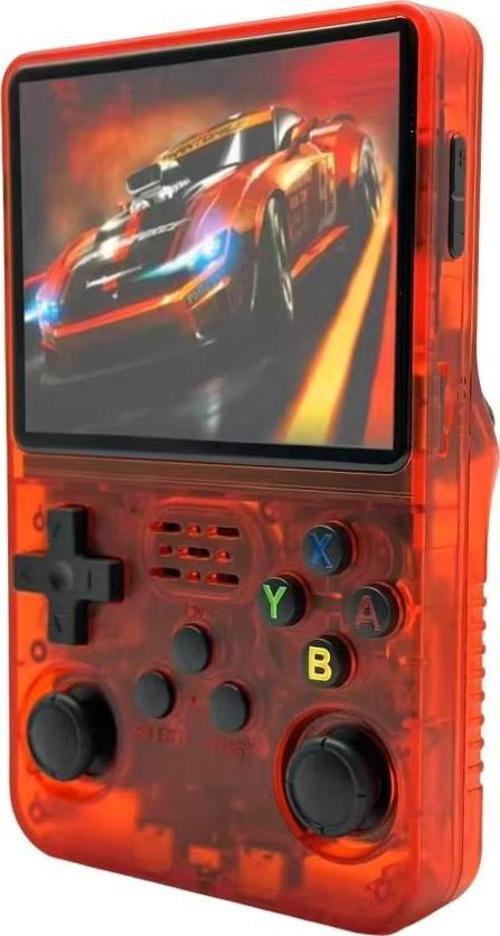 3.5 Inç OTG Çıkışlı Taşınabilir Retro Oyun Konsolu 15000+ Oyunlu El Atari Şeffaf Kırmızı R36S