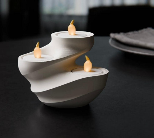 3 Hazneli Dekoratif Tea Light Mumluk Sağlığa Zararsız Pla+ Bioplastik