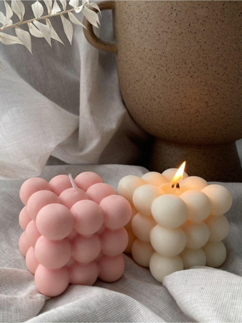 Dekoratif Bubble 2'Li Set Kokulu Mum