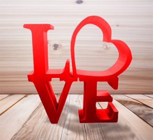 Love Aşk Yazısı Kırmızı Bioplastik Sevgililer Günü