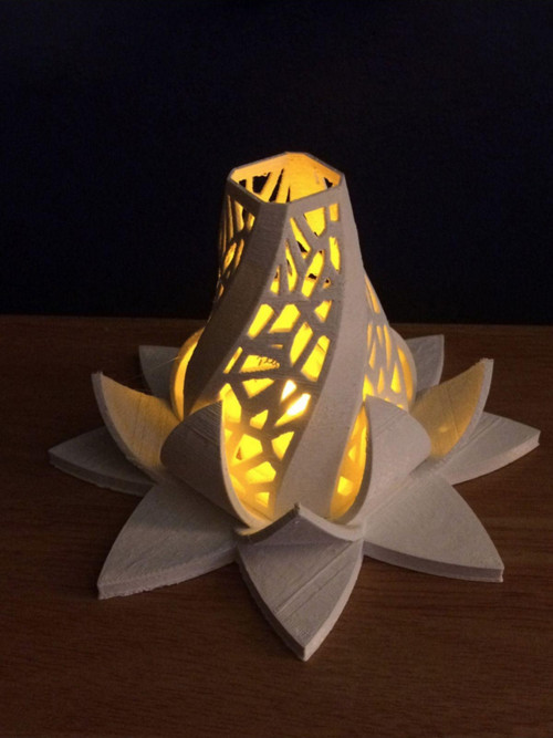 3D Beyaz Renk Tea Light Açan Çiçek Tealight Mumluk