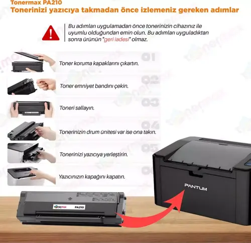 PA210 Muadil Toner / P2200 / P2500 / M6500 / M6550 / M6600