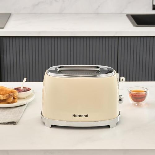 Vintage Breadfast 1527H 2 Dilim Kapasiteli Ekmek Kızartma Makinesi Krem