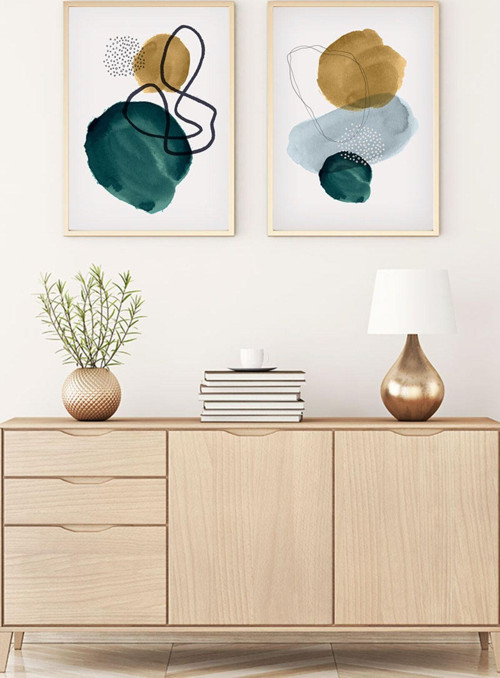 Ahşap Çerçeveli Modern Tablo Seti Huhu102
