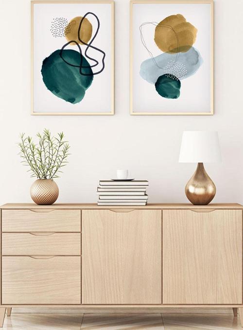 Ahşap Çerçeveli Modern Tablo Seti Huhu102