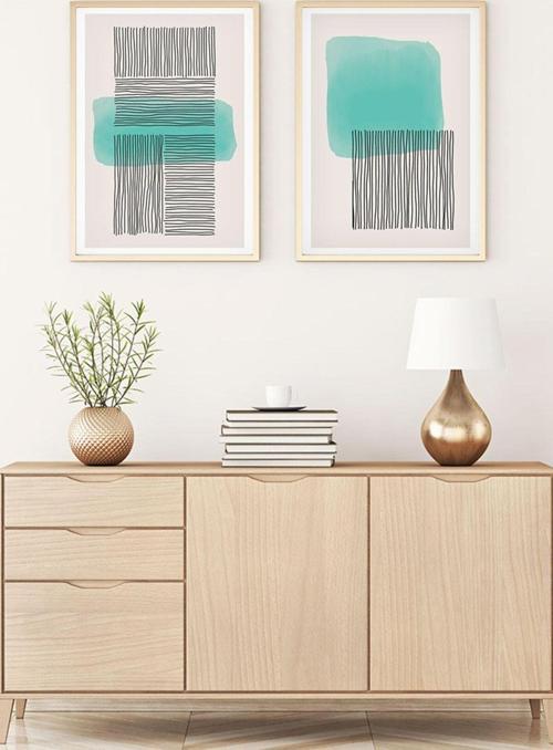 Ahşap Çerçeveli Modern Tablo Seti Huhu140