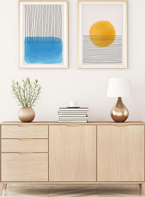 Ahşap Çerçeveli Modern Tablo Seti Huhu134